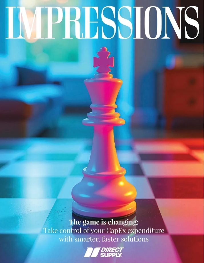 Impressions magazine cover of a trendy dining area